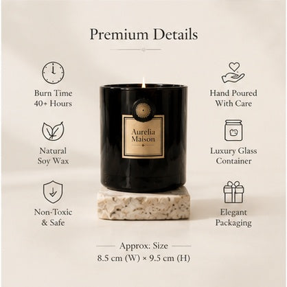 Aurelia Maison Luxury Scented Candle – Hand Poured Soy Wax Candle with Elegant Fragrance for Home, Bedroom & Relaxation | Premium Aromatherapy Candle Gift