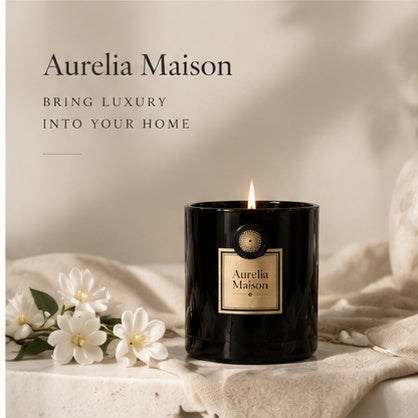 Aurelia Maison Luxury Scented Candle – Hand Poured Soy Wax Candle with Elegant Fragrance for Home, Bedroom & Relaxation | Premium Aromatherapy Candle Gift